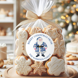 ブルーピンクチノイスリートイレサンタクロース ラウンドシール