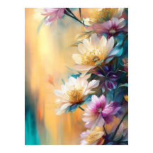 ブルーピンクティール（緑がかった色）クリームフラワービューティフルフローラ