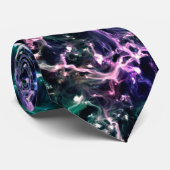 ブルーピンクティール(緑がかった色)コズミック抽象芸術グロー流体星雲 ネクタイ (ロール)