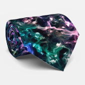 ブルーピンクティール(緑がかった色)コズミック抽象芸術グロー流体星雲 ネクタイ (ロール)