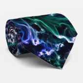ブルーピンクティール（緑がかった色）コズミック抽象芸術グロー流体星雲 ネクタイ (ロール)