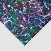 ブルーピンクティール（緑がかった色）コズミック抽象芸術グロー流体星雲 薄葉紙 (詳細)