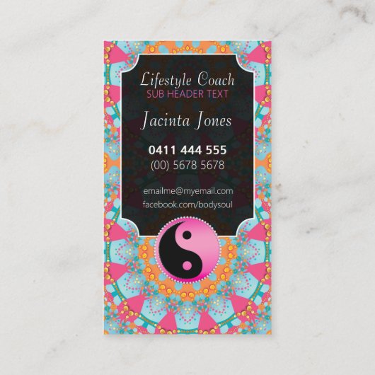 ブルーピンクニューエイジバランスライフスタイルコーチ 名刺 (裏面)