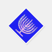 ブルーピンクハヌカー（ユダヤ教）メノラー4ハンナ スタンダードカクテルナプキン (角)