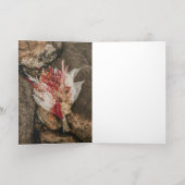 ブルーピンクハート金ゴールド名ありがとう 箔グリーティングカード (内側レイダウン)