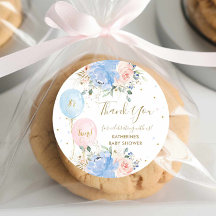 ブルーピンクバルーンフローラツインズベビーシャワー