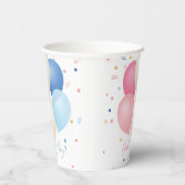 ブルーピンクバルーン&紙吹雪 男女兼用 紙コップ (右)