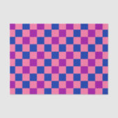 ブルーピンクパープルチェック柄デザイン 薄葉紙 (正面)