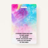 ブルーピンクパープルメディカル高齢者ナース写真ロゴ バッジ (裏面)