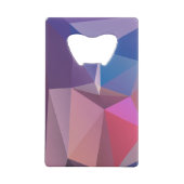 ブルーピンクパープル抽象芸術ピラミッドアート クレジットカード栓抜き (裏面)