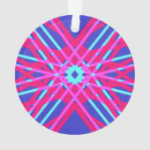 ブルーピンクフェミニンの明るいポップ・アートの幾何学的パターン オーナメント (裏面)