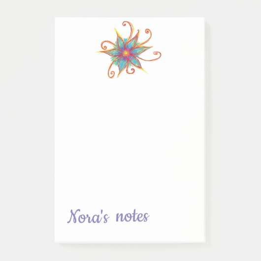 ブルーピンクフラワー名前をカスタムする ポストイット (正面)