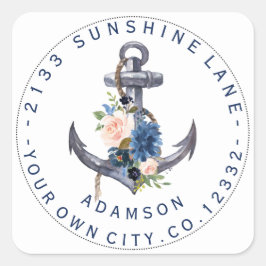 ブルーピンクフローラいかり円形住所 シール