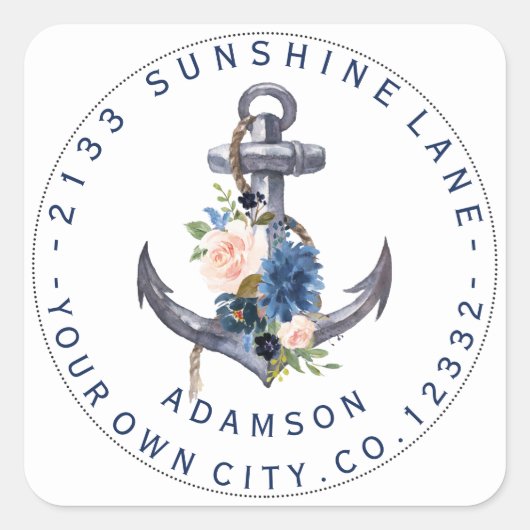 ブルーピンクフローラいかり円形住所 シール (正面)