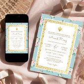 ブルーピンクフローラアナンドKarajパンジャビシーク結婚ズ 招待状