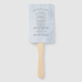 ブルーピンクフローラエレガントな結婚式プログラム ハンドファン (裏面)