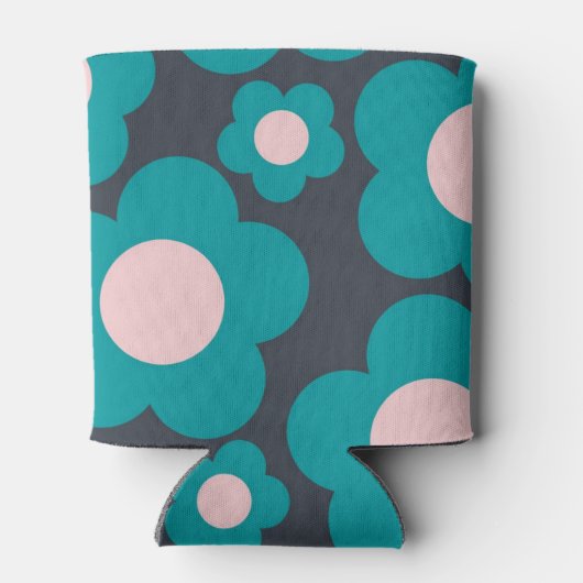 ブルーピンクフローラエレガントトロピカルフラワースリーブ 缶クーラー (裏面)