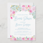 ブルーピンクフローラブライダルシャワー 招待状 (正面)