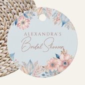 ブルーピンクフローラボホシックブライダルシャワーサンキューサンキュー フェイバータグ