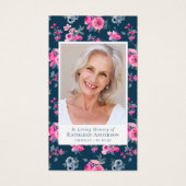 ブルーピンクフローラ写真記念祈りの言葉カード (正面)