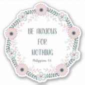 ブルーピンクフローラ聖句の不安 シール (正面)