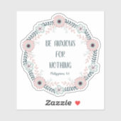 ブルーピンクフローラ聖句の不安 シール (シート)