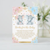 ブルーピンクフローラ象ツインズブックスベビー エンクロージャーカード (スタンド正面)