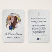 ブルーピンクフローラ追悼式祈りの言葉カード (正面&裏面)