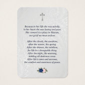 ブルーピンクフローラ追悼式祈りの言葉カード (裏面)