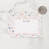 ブルーピンクフローラ パーソナライズされた ノートカード (正面/裏面インサイチュ)