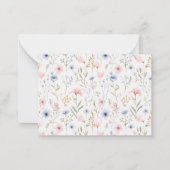 ブルーピンクフローラ パーソナライズされた ノートカード (裏面)