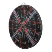 ブルーピンクブラック抽象芸術スパイラルフラクタルダーツボード ダーツボード (正面右)