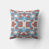 ブルーピンクベージュ地中海のステンドグラス クッション (裏面)