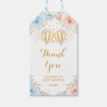 ブルーピンクホットエアバルーンフローラツインベビーシャワー