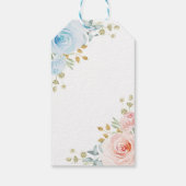 ブルーピンクホットエアバルーンフローラツインベビーシャワー ギフトタグ (裏面)