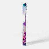 ブルーピンクホワイトウォーターの色の抽象化 iPhoneケース (右側面)