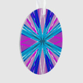 ブルーピンクホワイトスタースノーフレーク冬のクリスマス オーナメント (正面)