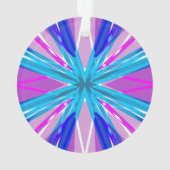 ブルーピンクホワイトスタースノーフレーク冬のクリスマス オーナメント (裏面)