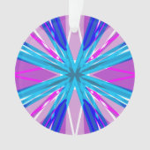 ブルーピンクホワイトスタースノーフレーク冬のクリスマス オーナメント (正面)