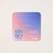 ブルーピンクモダングラデーションのモノグラムのメイクアップアーティスト (裏面)