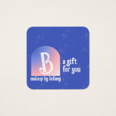 ブルーピンクモダングラデーションのモノグラムのメイクアップアーティスト (正面)