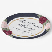 ブルーピンクレッドウォーター色フローラメモリアル葬儀 ペーパープレート (アングル)