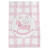 ブルーピンクロッキングホース性別リビール抱き枕 ミディアムペーパーバッグ (裏面)