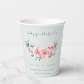 ブルーピンクローズオーキッドウォーターフローラ結婚ズ 紙コップ (裏面)