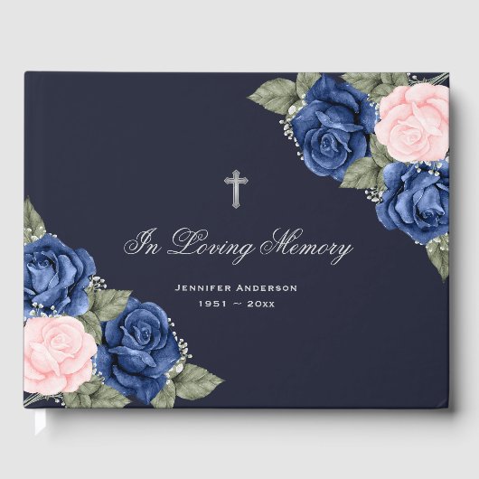 ブルーピンクローゼスシルバーフローラメモリアル葬儀 ゲストブック (正面)