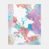 ブルーピンクワールドマップデザイン48 フリースブランケット (正面)