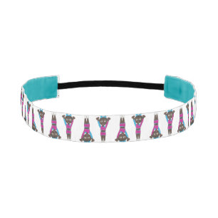 ブルーピンク体操アクロバティックダンスタンブル アスレチックヘッドバンド