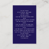 ブルーピンク写真フローラリース葬儀祈りの言葉カード 名刺 (裏面)