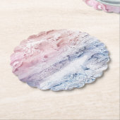 ブルーピンク大理石抽象芸術水彩画 ペーパーコースター (アングル)