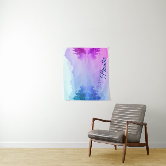 ブルーピンク山脈の森の風景が呼吸 タペストリー (インサイチュ)